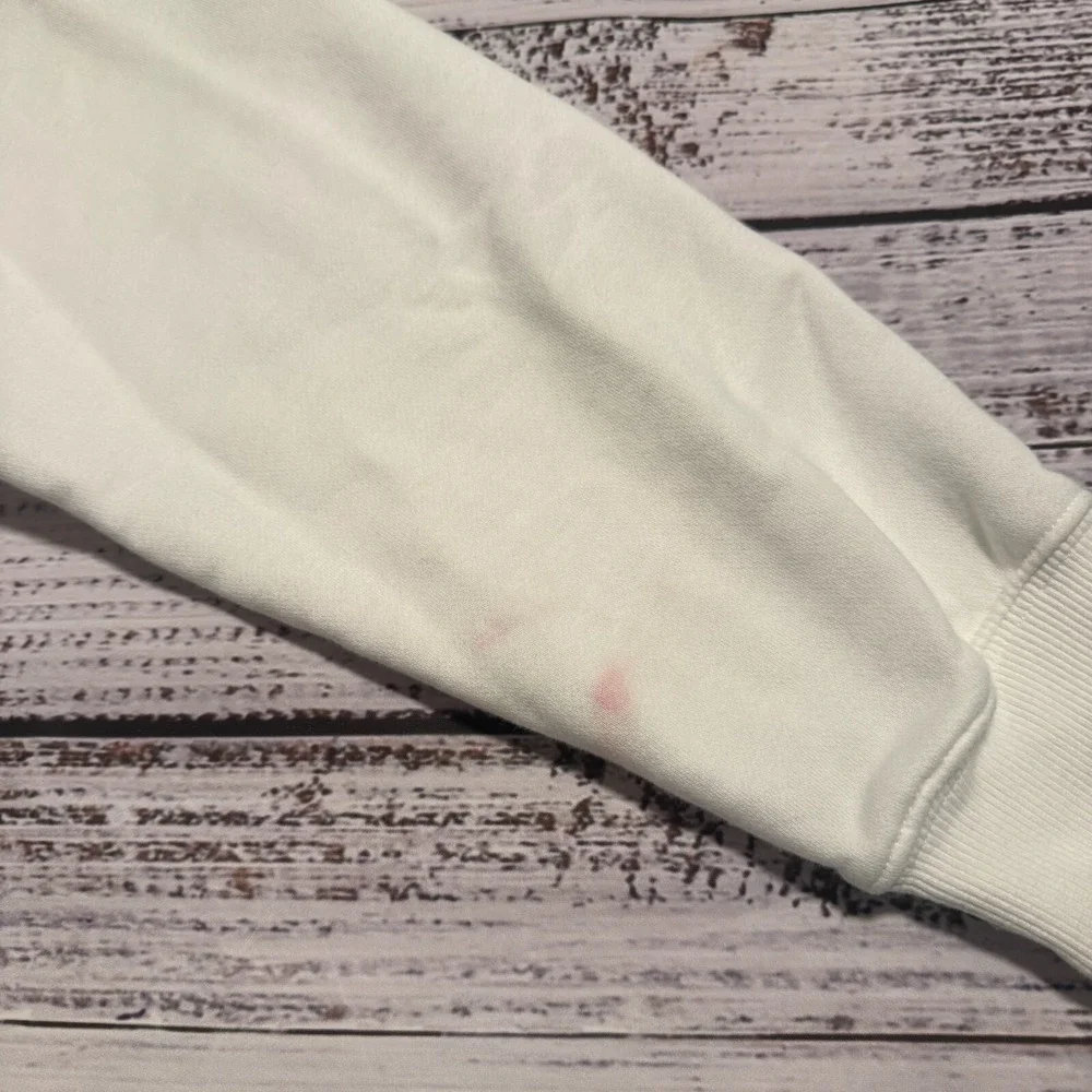 (STAINS)‎ Nike Fleece Pullover Hoodie Sweater White Men's Size Medium
